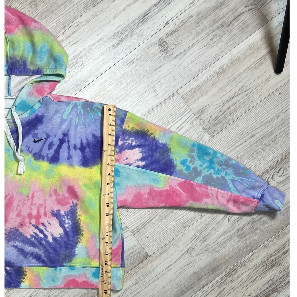 Nike Tie-Dye Cropped Hoodie Sweatshirt  Women's‎ Size L Cotton Blend - Picture 4 of 10